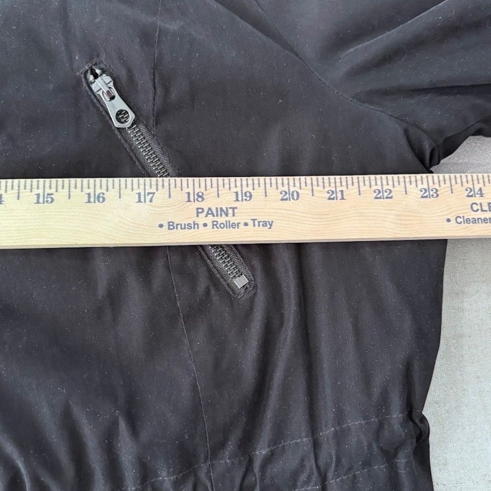 Liz Claiborne Parka Jacket Wmns 1X Black Sherpa Collar Cinched Waist Anorak Coat - Picture 5 of 8